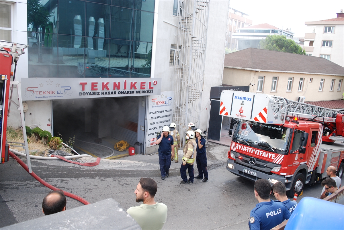 Maltepe'de Otomobil Bakım Merkezinde Yangın Çıktı Çıkan Yangın Söndürüldü