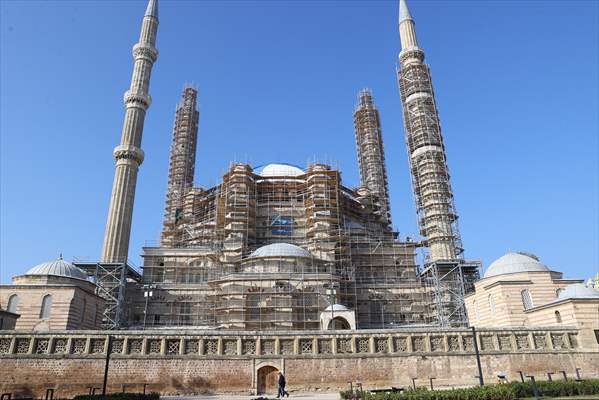 Selimiye Camisi'nde Restorasyon Sürüyor