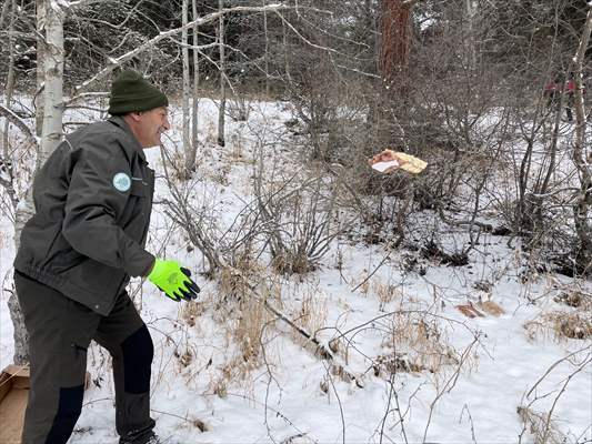 Kar Yağışının Etkili Olduğu Ardahan'da Doğaya Yem Bırakıldı