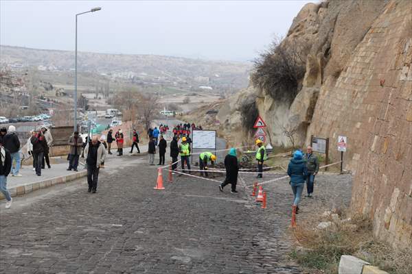 Kapadokya'da ulaşıma kapatılan yolun çevresindeki tarihi mekanlar kurtarılacak