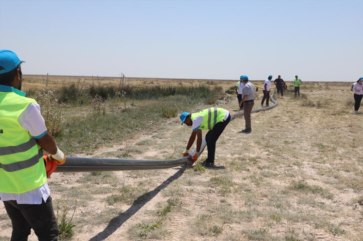 Tuz Gölü'ndeki Flamingolar İçin 4 Kilometreden Su Aktarımı Başladı