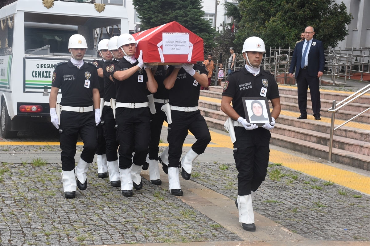 Giresun'da lunaparktaki kazada hayatını kaybeden komiser yardımcısı için tören