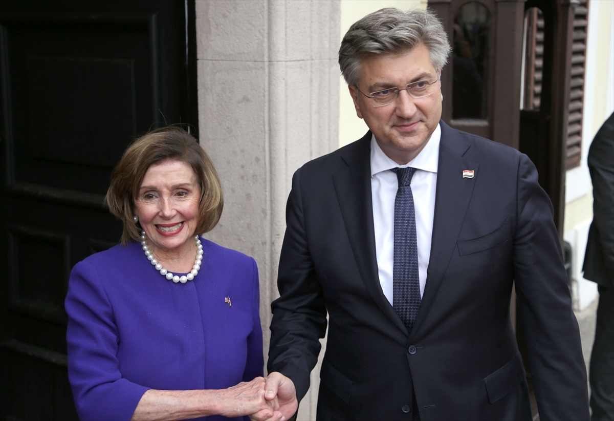 Hırvatistan Başbakanı Plenkovic, ABD Temsilciler Meclisi Başkanı Pelosi'yi Kabul Etti