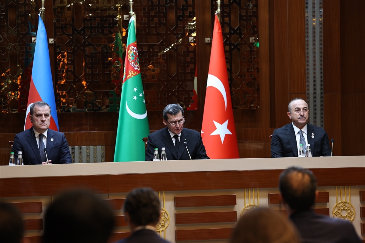 Bakan Çavuşoğlu, Azerbaycanlı Ve Türkmen Mevkidaşlarıyla Ortak Basın Toplantısında Konuştu