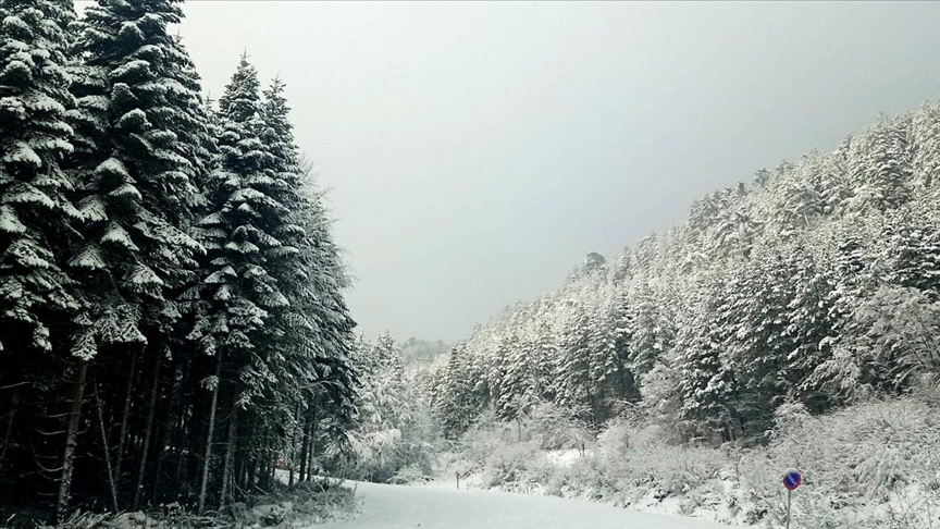 Düzce'nin Yüksek Kesimlerine Kar Yağıyor