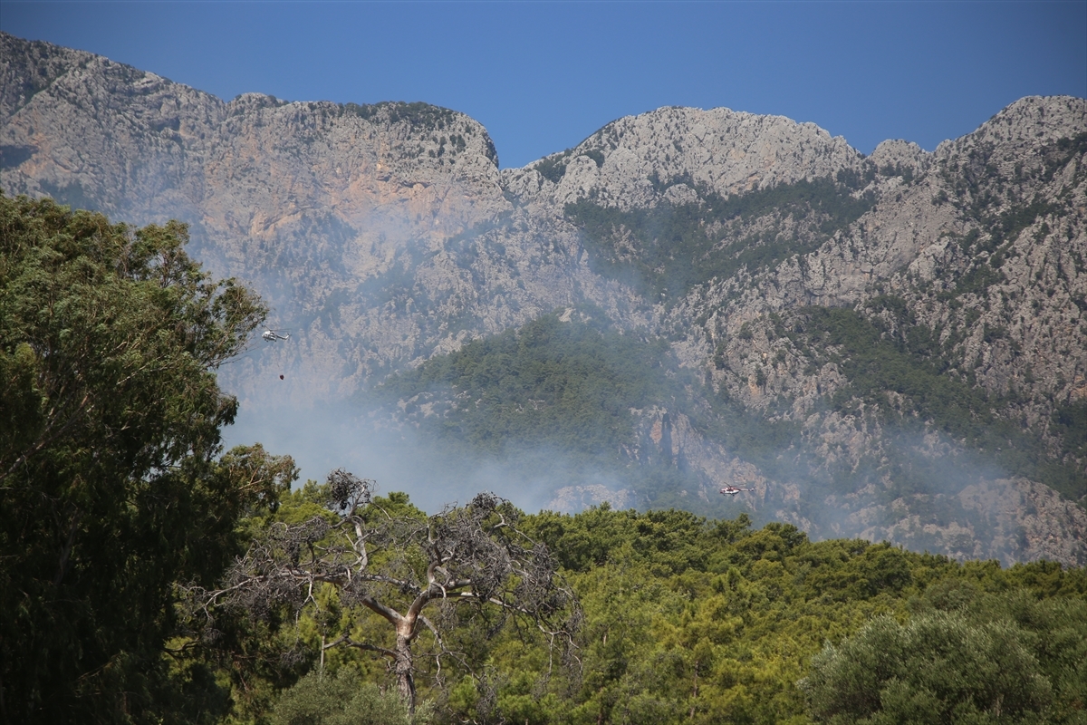 Antalya'nın Kemer İlçesindeki Orman Yangınına Havadan Ve Karadan Müdahale Ediliyor